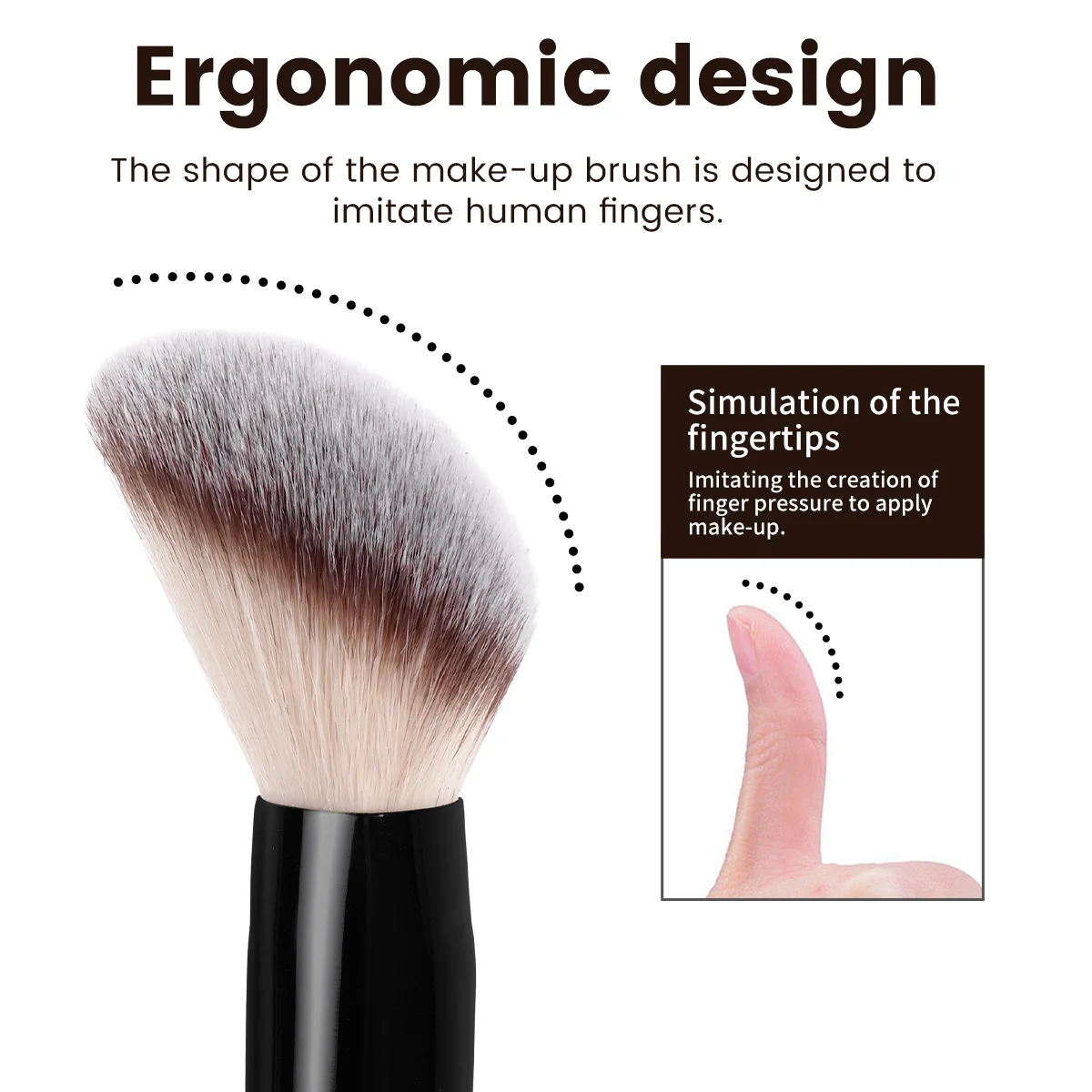 Maange escova de pó de base de ponta dupla, cabelo macio e denso para corretivo, escova facial, cosméticos de beleza, acessórios de mistura de beleza