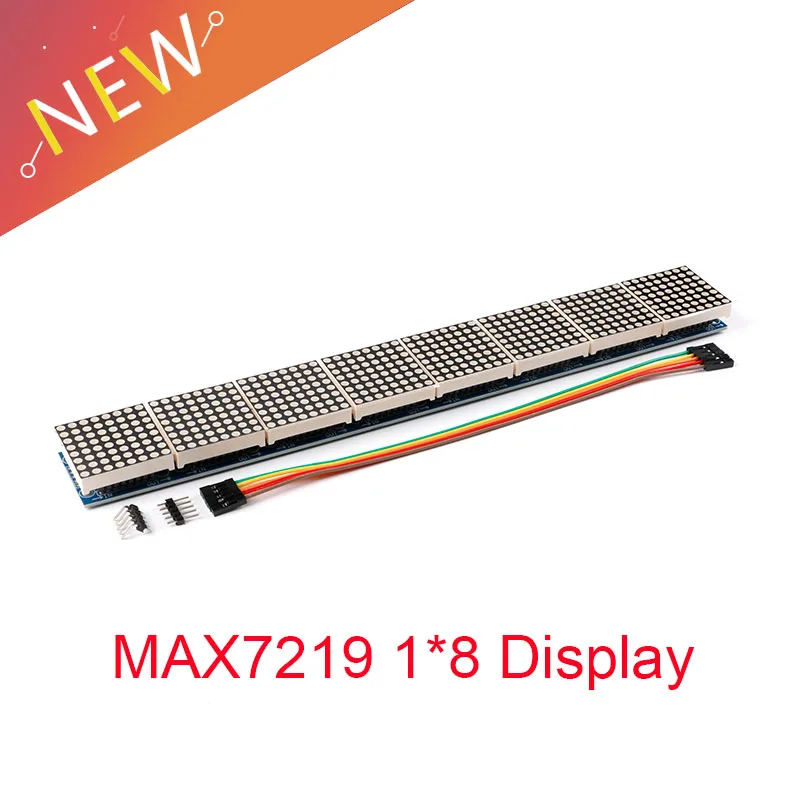 MAX7219 Display Module 8*8 Dot Matrix LED 8 in one Red Common Cathode Digital Tube Control Module With Cable For Arduino