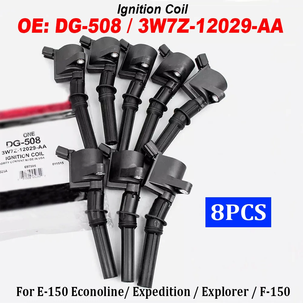 High Quality 8PCS DG-508 DG508 Ignition Coil For E-150 Econoline Expedition Explorer F-150 E-250 3W7Z-12029-AA C1454 C1417 FD503