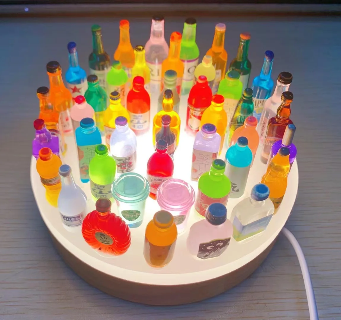 [20Pcs Random] Mini Wine Beverage Bottle Models DIY Miniature Desktop Ornament Decor Accessories