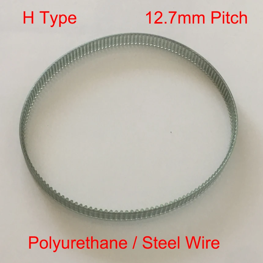 

470H 480H 510H 94 96 102 Tooth 15mm 20mm 25mm 30mm Width 12.7mm Pitch Polyurethane PU Steel Wire Cogged Synchronous Timing Belt