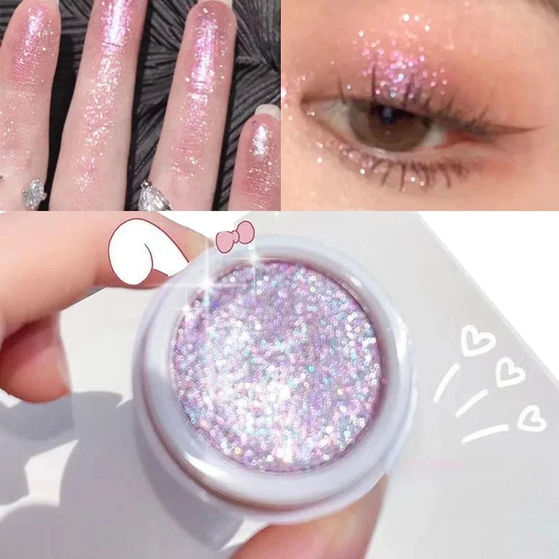 Beautiful Glitter Eyeshadow Super Shining Purple Eyeshadow Eye Brightening Pearlescent Shimmer EyeShadow Makeup Tool Longlasting