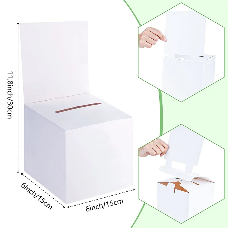 B24B 30Piece Ballot Box Raffle Box Donation Box For Fundraising With Slot For Ticket And Removable Charity Box