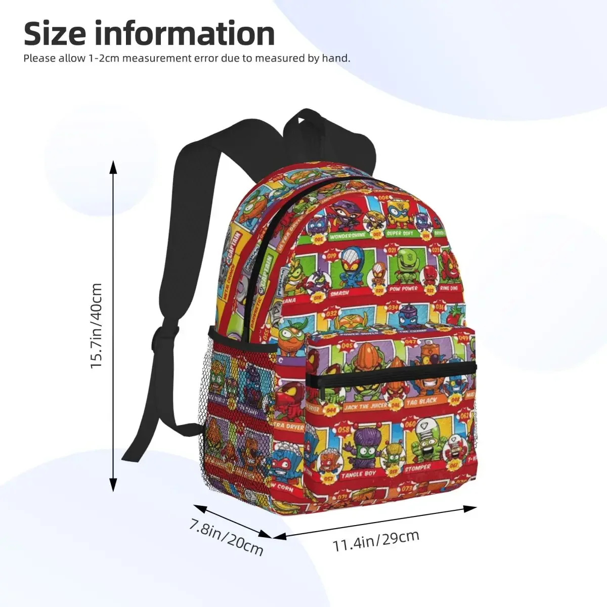 Funny Super Zings Student Backpack School Bag Hiking Travel Daypack for Men Women Fashion Bookbag Shoulder Bags