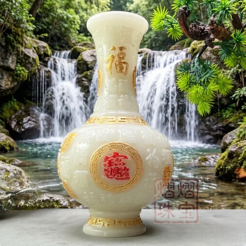 Luminous fortune vases, hundreds of designs, gold-painted fortune vases, wealth-attracting feng shui array, auspicious home and