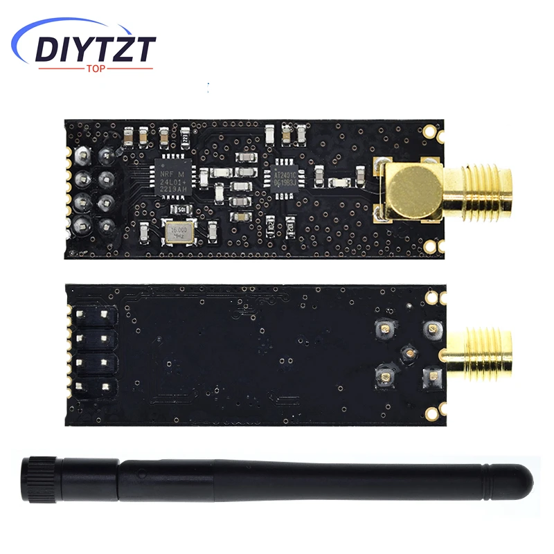 DIYTZT 1 Uds promociones especiales módulos inalámbricos NRF24L01 + PA + LNA de larga distancia de 1100 metros (con antena)