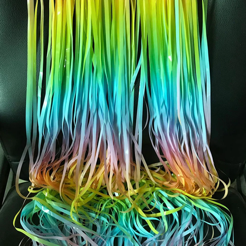 

1Pcs 2M Macaron Rain Streamer Curtain Colorful Shiny Foil Curtain for Birthday Party Decoration Window Wall Drape Stylish Photo