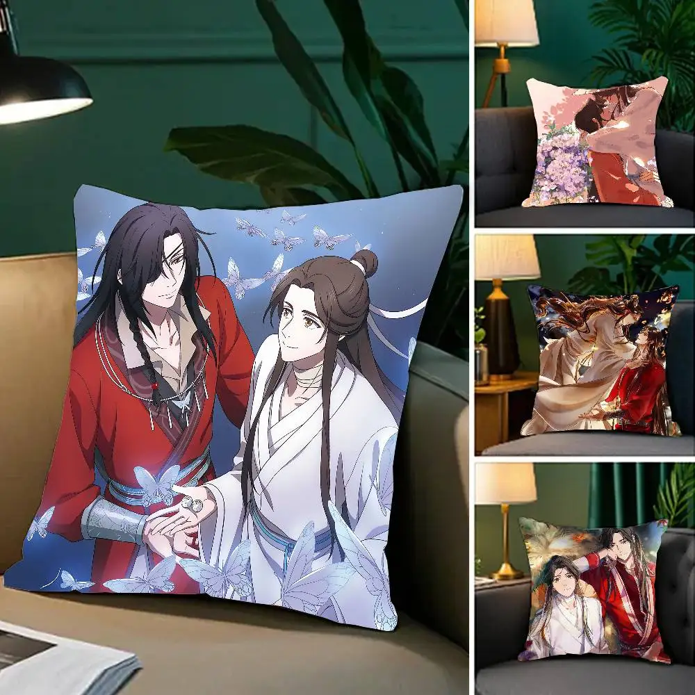 Heavenly Officials Blessing Animation Pillow Case Fashion Square Pillowcase Bedroom Sofa Room Ins Decoration Leisure