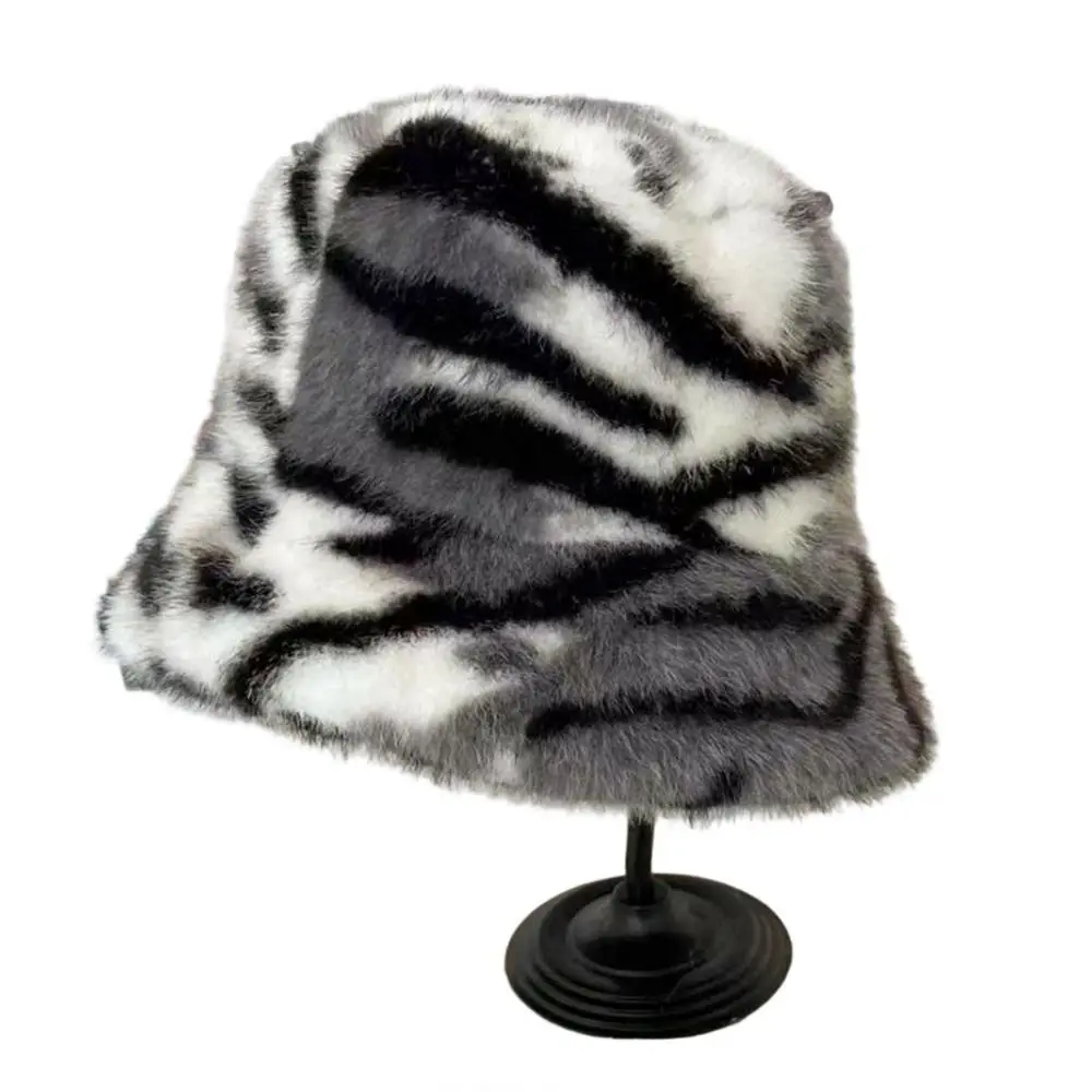Small Tiger Pattern Face Show Fisherman's Hat British Japanese Style Casual Autumn Winter Warm Fashion Student Warm Bucket Cap