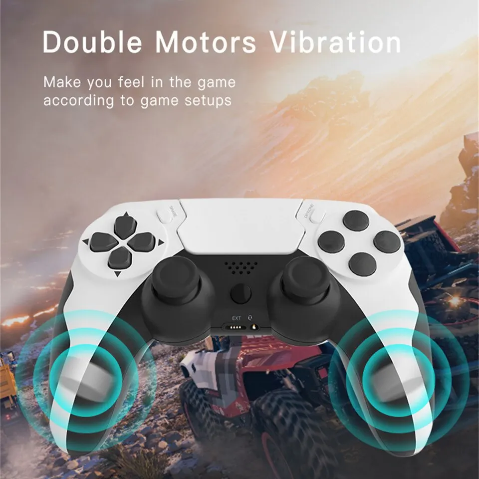 GAMINJA-mando inalámbrico P48 con giroscopio de seis ejes, controlador de juego para PS4, PS3, consola Wins 7, 8, 10, Joystick de PC de doble vibración