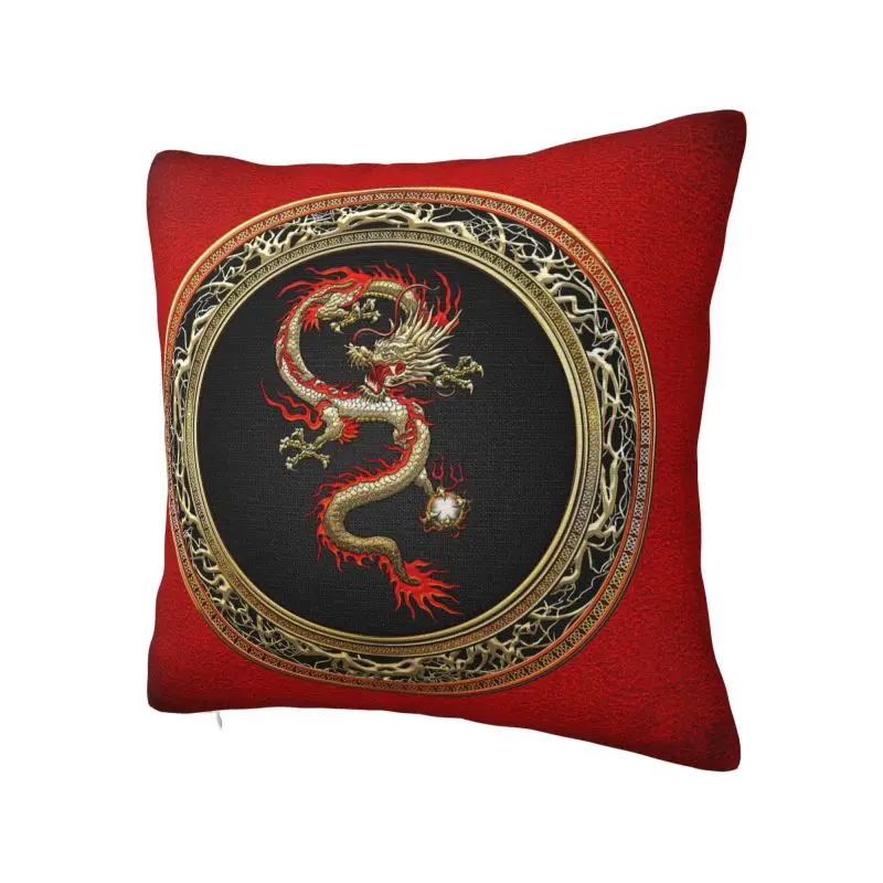 Nordic Golden Dragon Cushion Cover 45*45 cm Soft Asian Mythology Throw Pillow Case for Living Room Sofa Chair Pillowslip