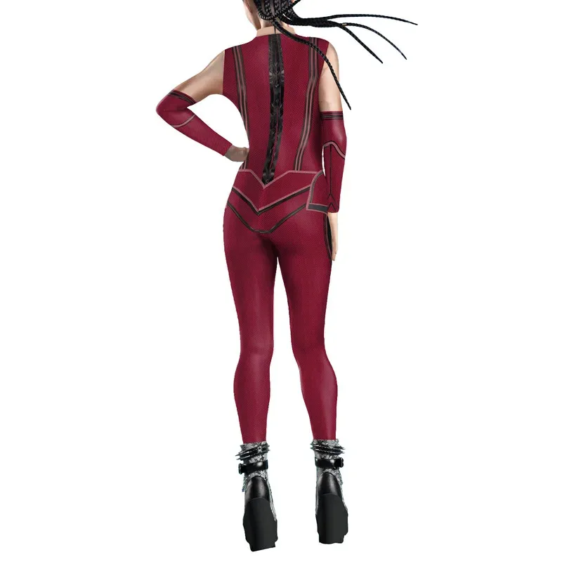 L2025l Halloween bruja escarlata Cosplay mono Wanda Django Maximoff disfraz mujer Sexy fantasía Halloween carnaval Zenti