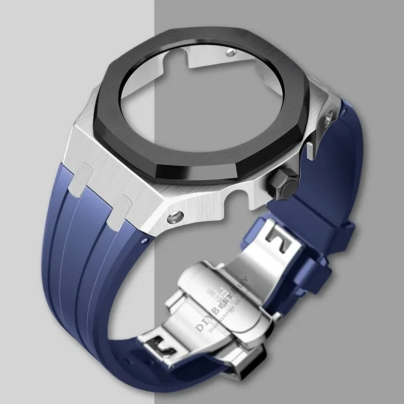 Neues Gen5 Casioak Edelstahlgehäuse für G-Shock GA2100 Mod Kits Modifikationskit Metallblende Gummiband für GA2110 GAB2100