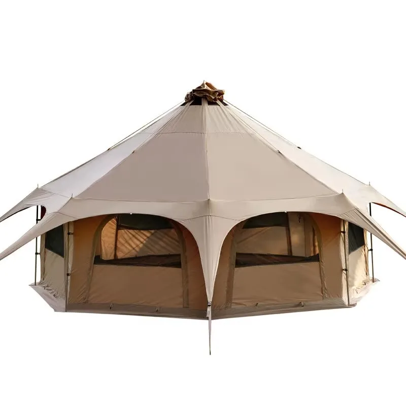 

Resort Outdoor Camping Cotton Canvas Luxury Bell Tent Teepee Yurt Glamping Tent For-custom-size