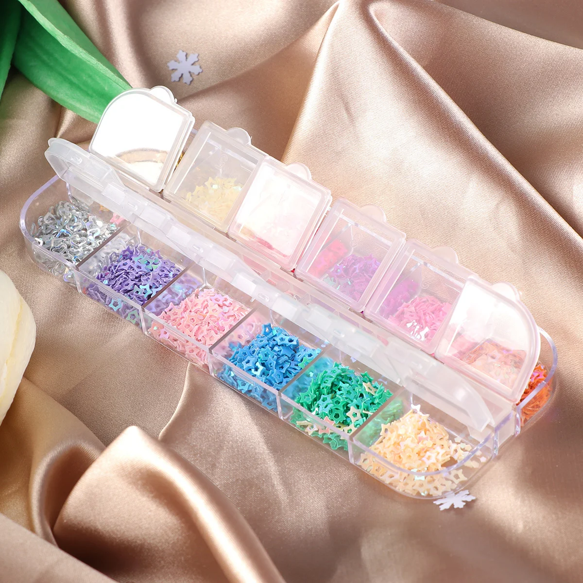 Lentejuelas para uñas, pegatinas artesanales con forma de estrella colorida, decoración artística para uñas para mujeres y niñas, calcomanías de diseño para manicura para fiestas y vacaciones