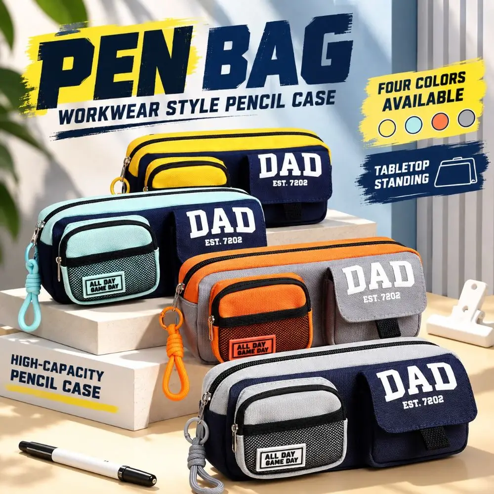 New Oxford Cloth Pencil Case Stain-resistant Multi Pocket Pen Bag Lightweight Large Capacity Stationery Pouch Student School
