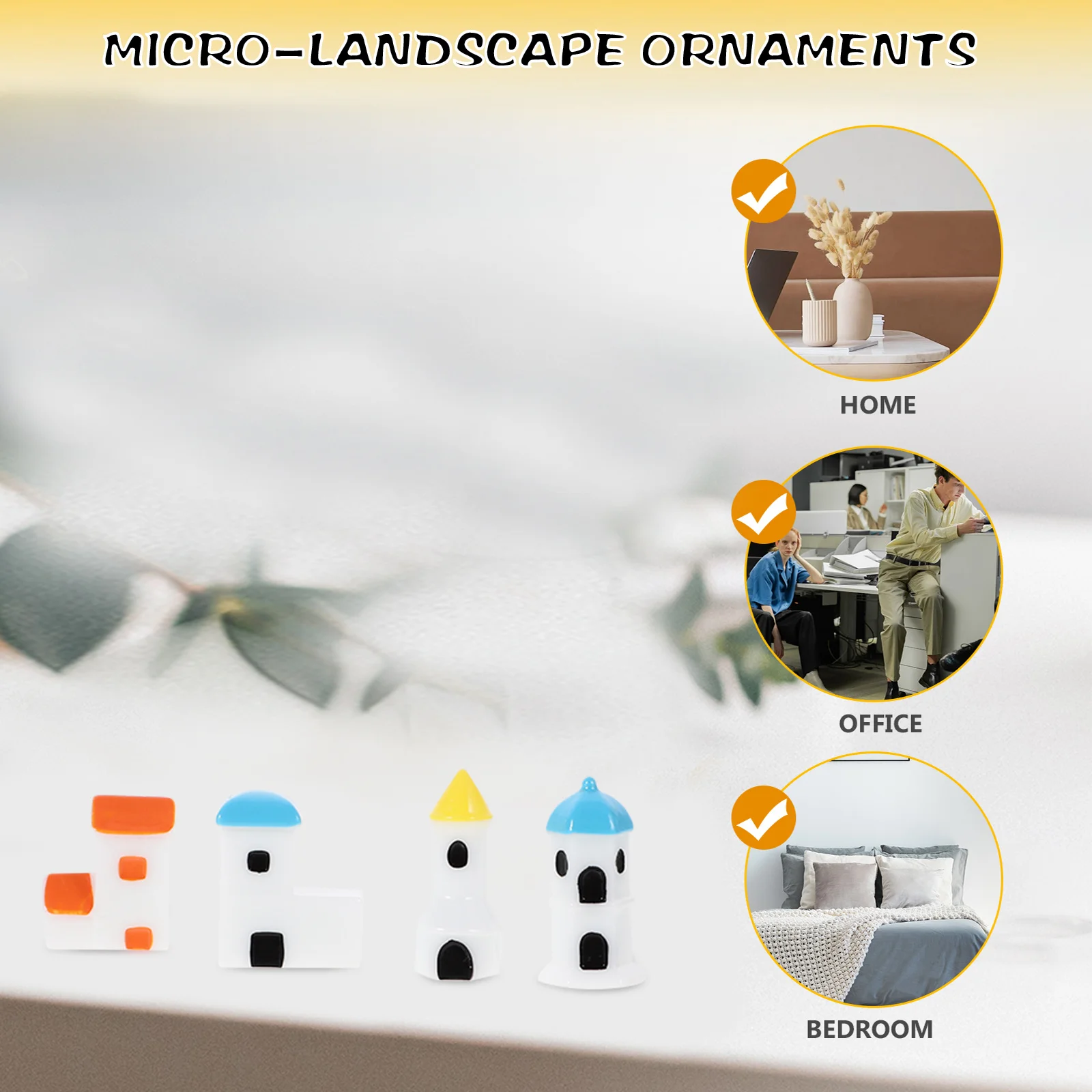 12 Stücke Mini Mittelmeer Stil Harz Winzige Haus Dekor Micro Landschaft Garten Ornament Kreative Harz Miniatur Haus Handwerk