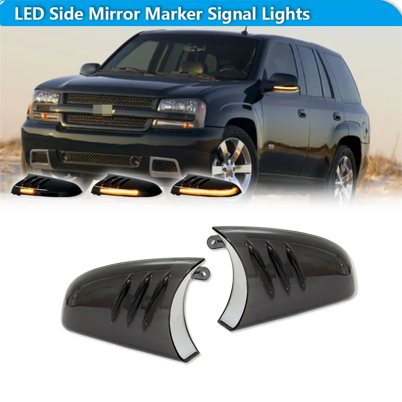 For GMC Envoy For Oldsmobile Bravada Sequential LED Front Side Mirror Signal Lights For Buick Rainier For Chevrolet Trailblazer