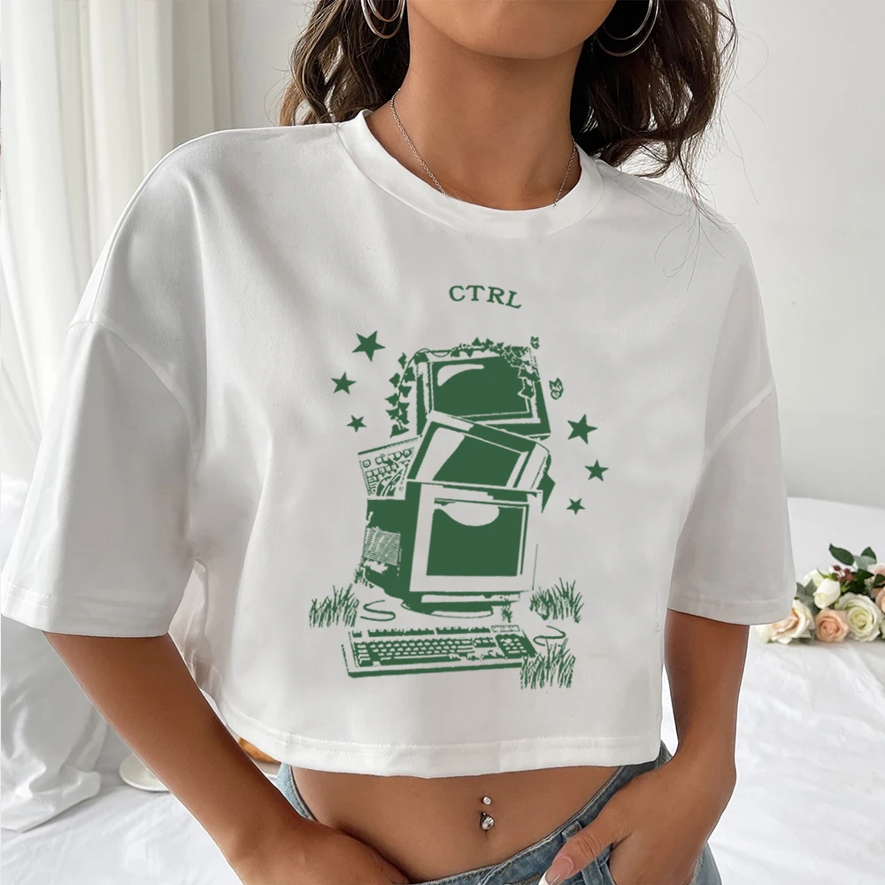 

SZA Ctrl Album Crop Tops SZA Music Merch Gift for SZA Fan Harajuku O-Neck Short Sleeves Crop Tops