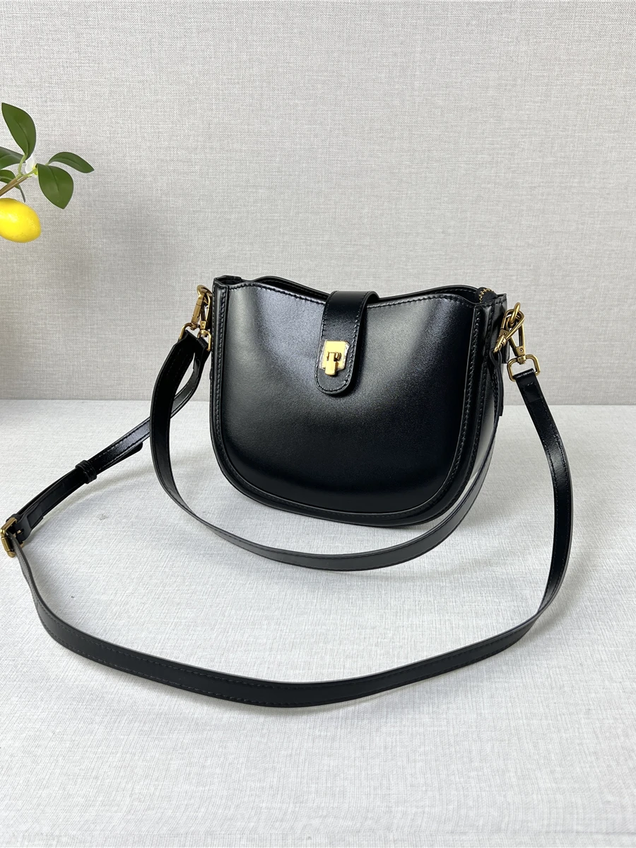 

Tanned Leather Women's Bag New Sle Underarm Bag High-End Sensation Versatile Single oulder Slant Cross Saddle Bag