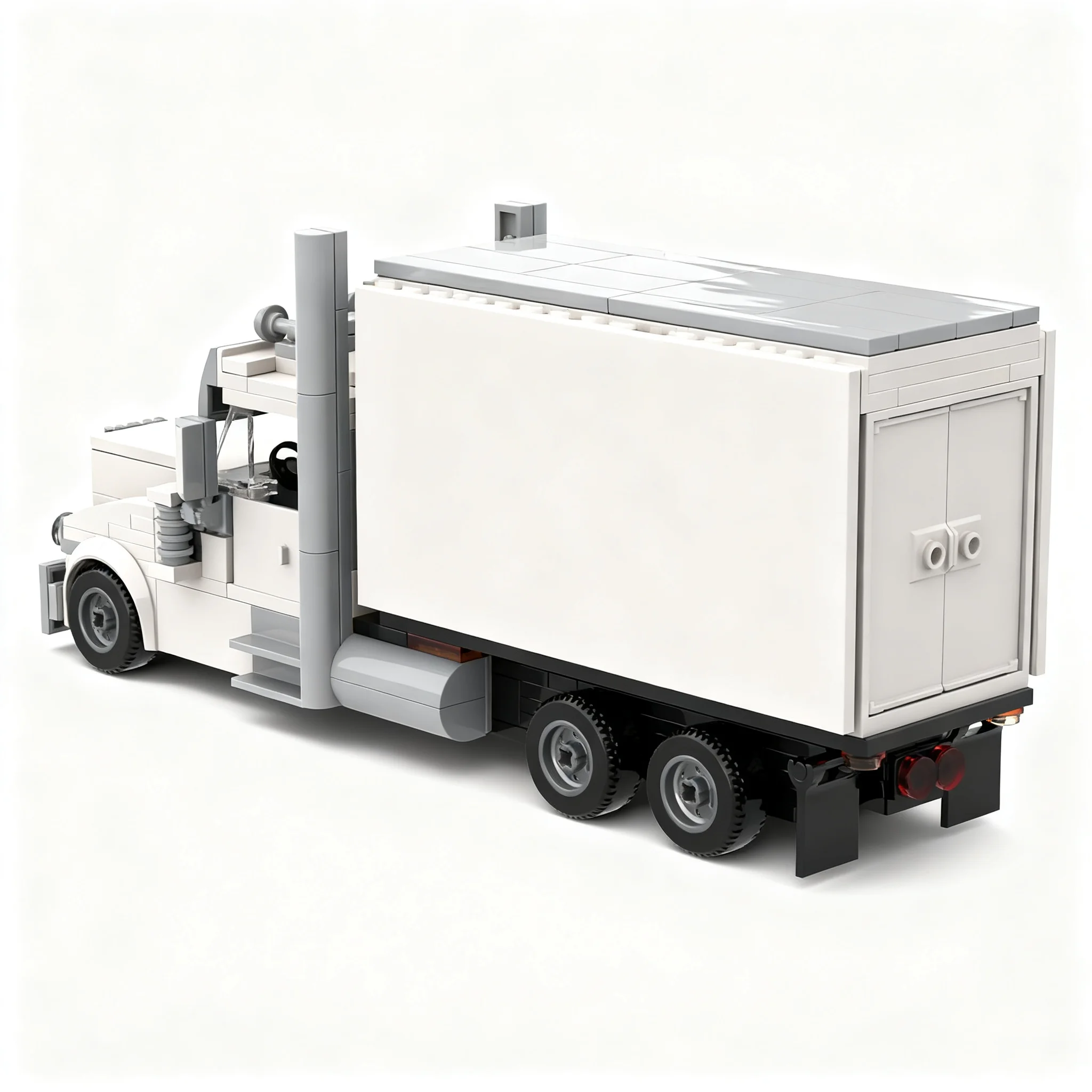 321pcs MOC Peterbilt Tandem Axle Straight Box Truck Model Toys Building Blocks Architecture Christmas Gift Creative DIY Kids