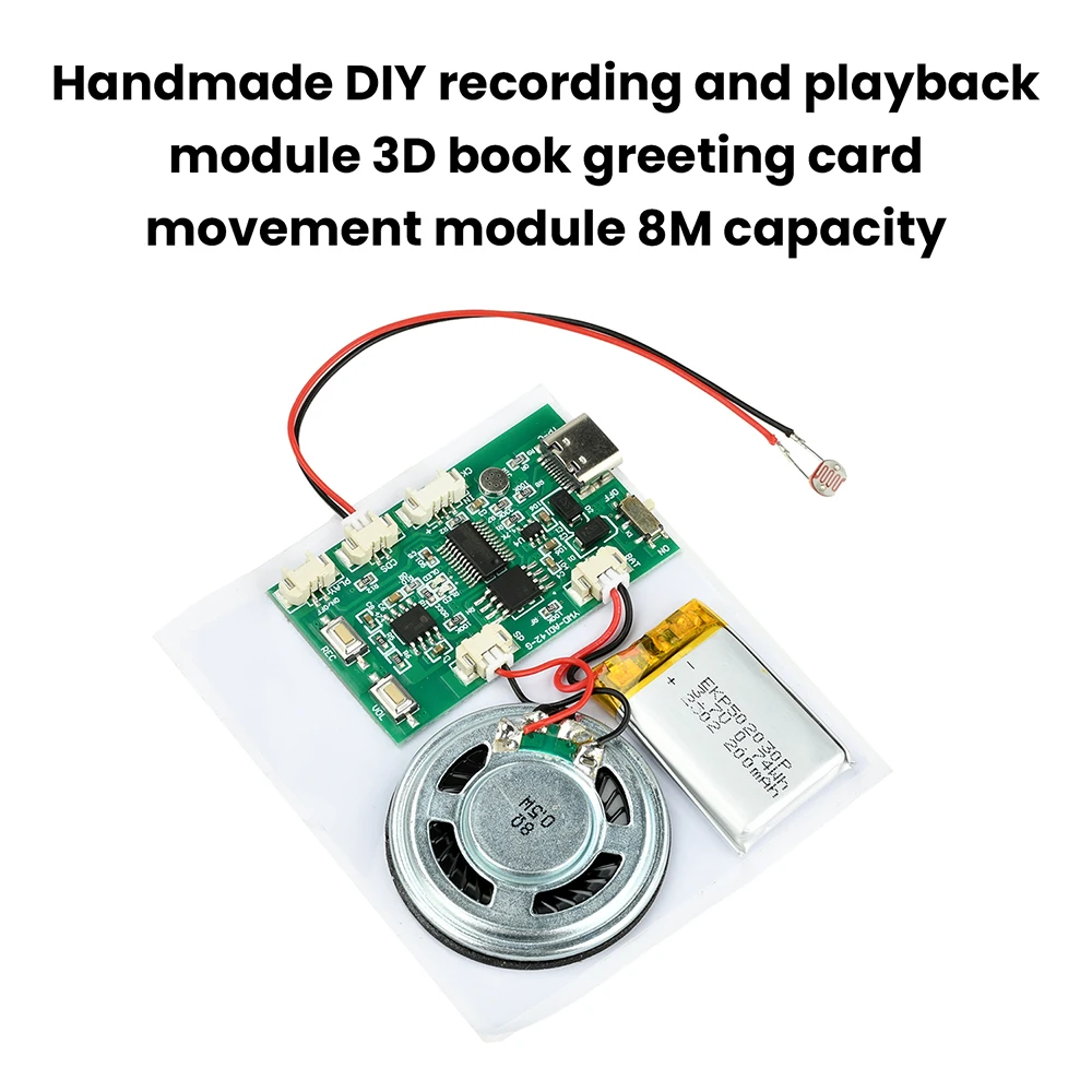 DIY Recording Card Movement Creative Gift Box Christmas Birthday Card Music Cover MP3 Download Voice Module TYPE-C With Speaker