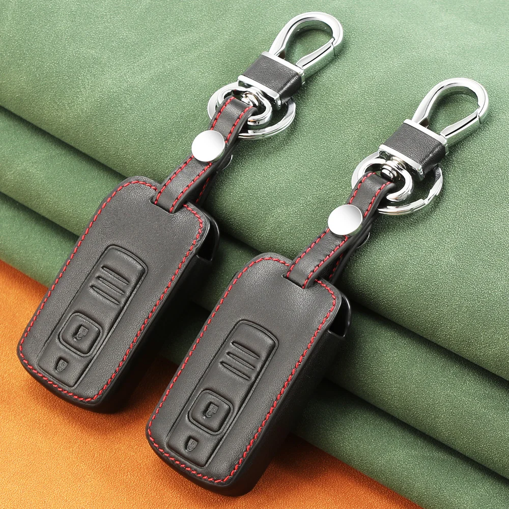 Leather Car Key Fob Cover Case Shell Set for TOYOTA Corolla Verso 2004 2006 2007 Prius Gen 20 2005 2008 Remote Key Accessories