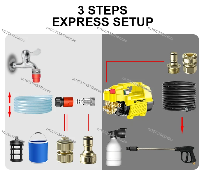 150 Bar 220 Volts Pressure Washer High Power Professional Multi-function Cleaning Pump