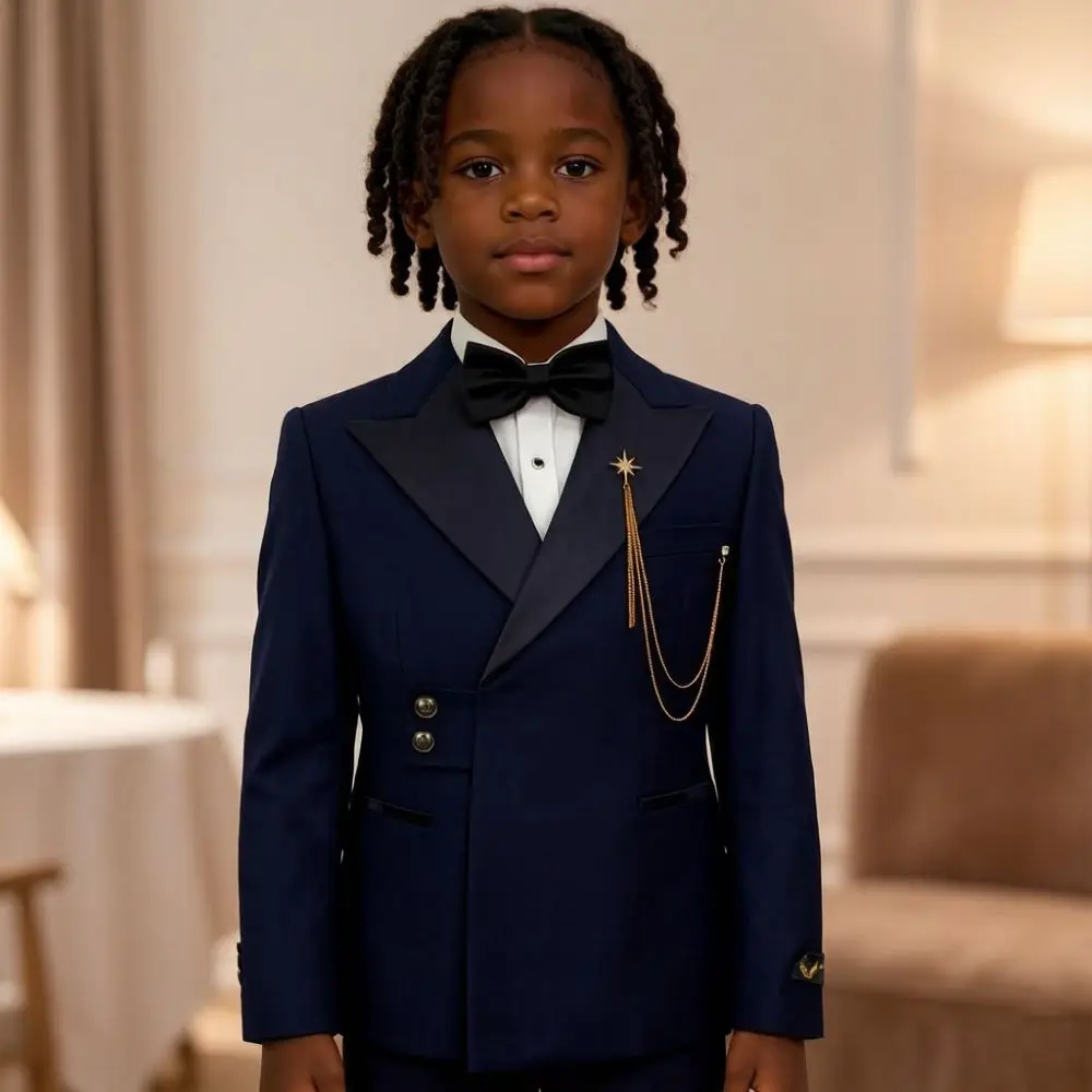 Single Breasted Formal Boy Suits 2 Pieces Slim Fit Kid Tuxedo Mix Match Separates Child Suits Stylish for Wedding Holiday Events