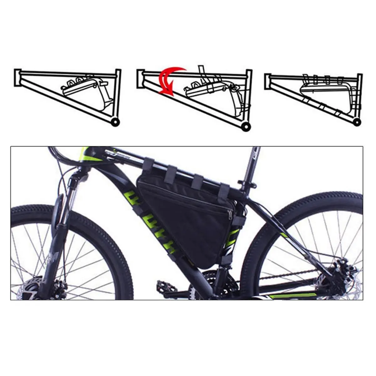 

AD10 Bike Triangle Frame Bag Electric Bike Battery Bag Cycling Waterproof Storage Pouch for Phone Cash Tools Mini Pump