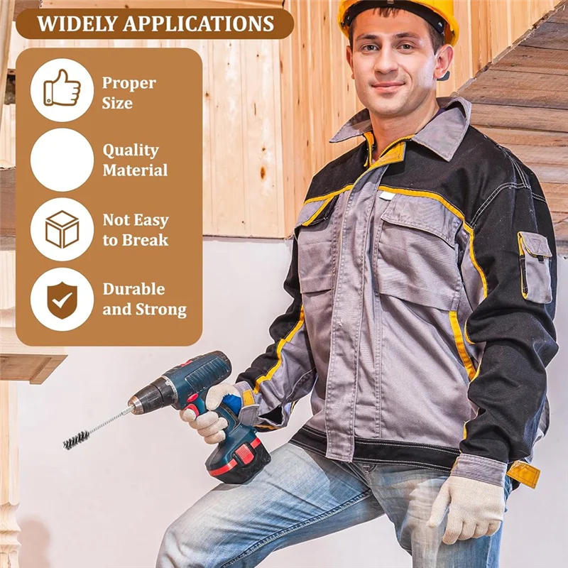 

-AT37 4 Pcs Wire Brushes For Drill Stainless Steel Bore Brush Set 3/8In 1/2In 3/4In 7/8In For Drill Ports Tubes Bearings