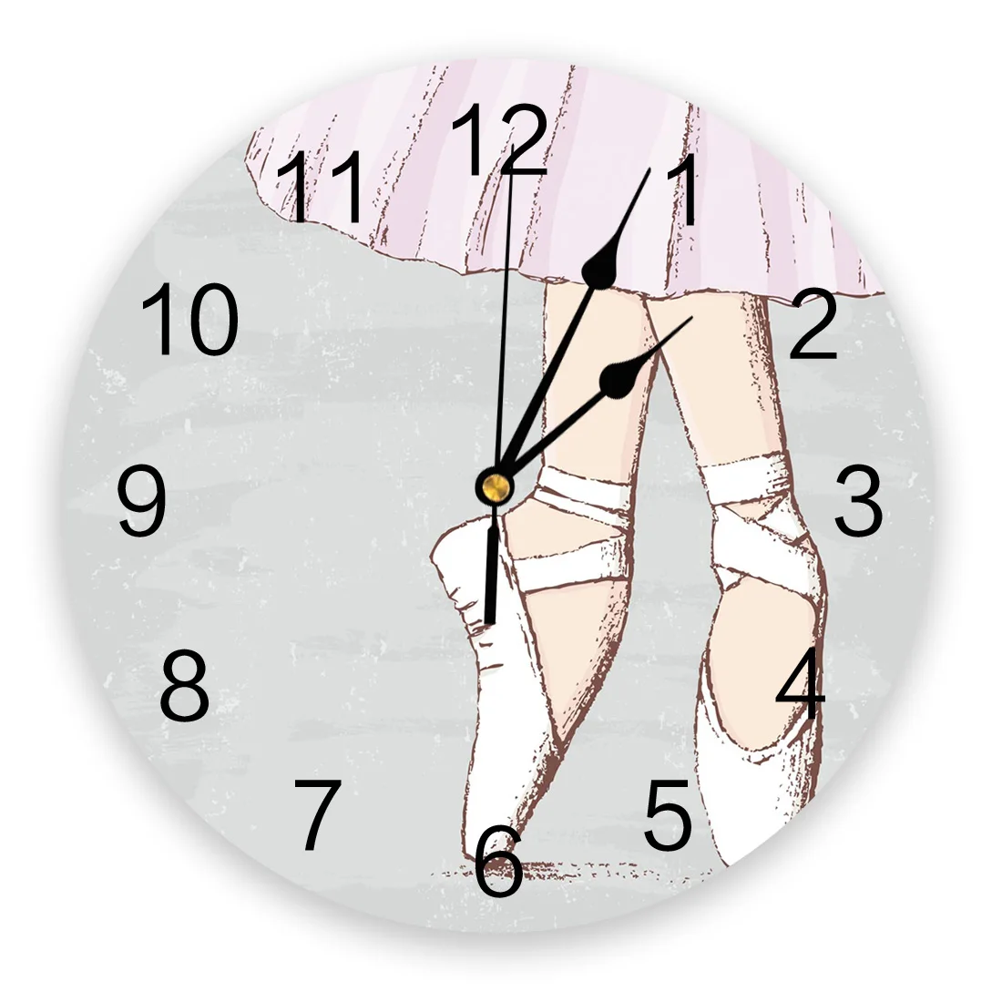 Girl Ballet Skirt Art Creative Wall Clock For Home Office Decoration Living Room Bedroom Kids Room Hanging Watch