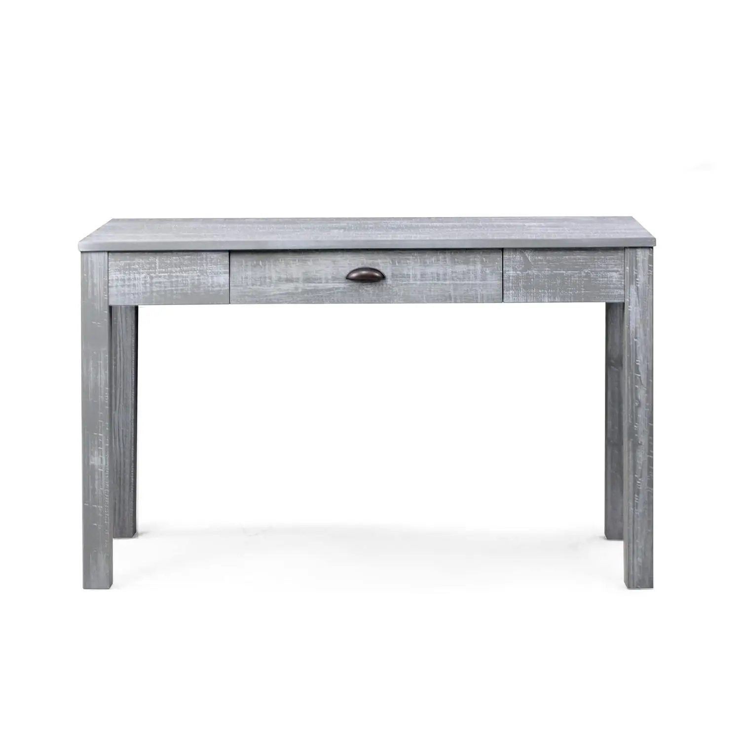 Rustic Grey Solid Wood Desk Dressing Table with Storage for Bedroom Office, Customized