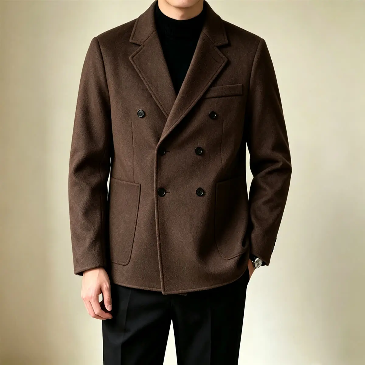 Wool Blend Blazers Men Korean Casual Suit Jacket Men All-Match Trend British Casual Small Suit Jacket Male Teens Popular Outwear