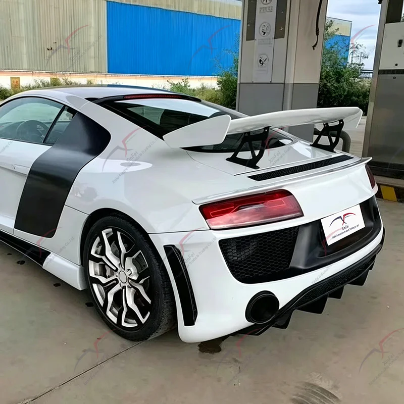 For Audi R8 Upgrade R Style Body Kit Car Bumpers Front Bumper Front Splitter Side Skirt Rear Bumper Decorative Accessories 4