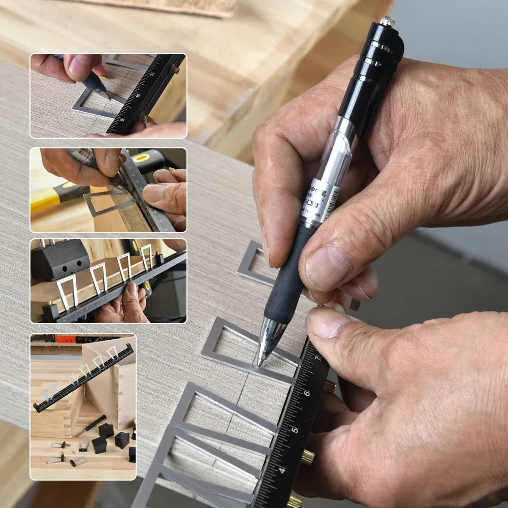 Marking Jig Wheel Marking Set Dovetail Marking Set 1:4 1:5 1:6 1:7 1:8 1:9 Moveable Dovetail Scribing for Woodworking Projects
