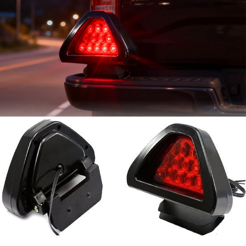 Universelle Nebelscheinwerfer Dreieckige Auto-Bremsleuchte Rote Rückleuchte LED-Blitzlampen Warnleuchte 12V Signallampe für Auto und Motorrad