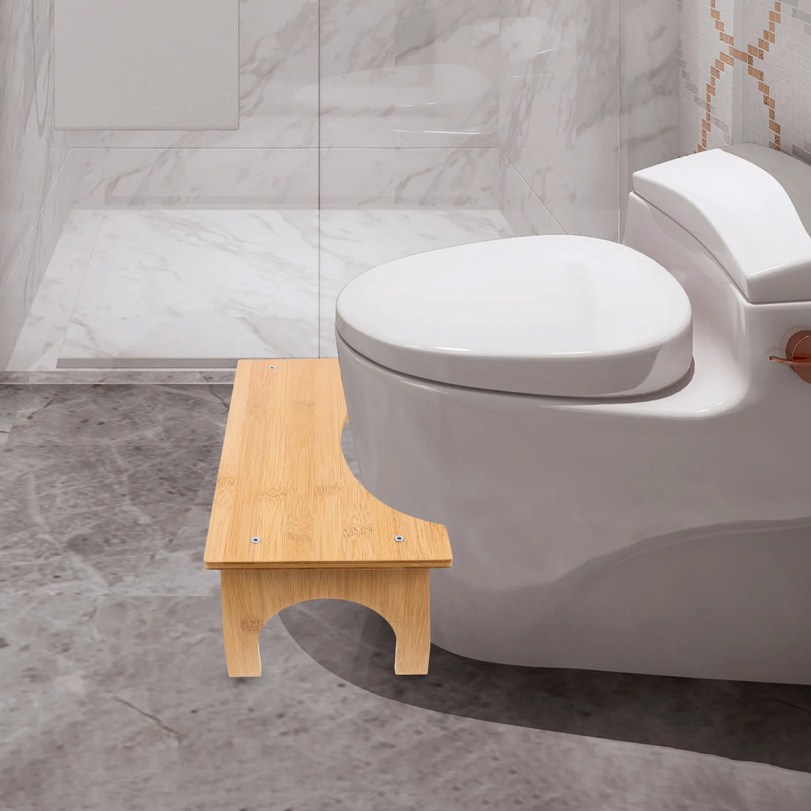 Wooden Toilet Stool Solid Wood Squat Step Stool Bathroom Footrest for Better Pooping Squaty Potty Step Up Toilet Trainer view 3