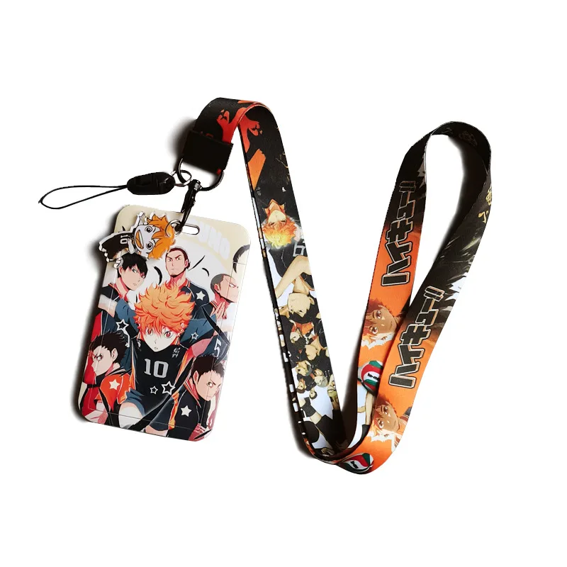 Anime Haikyuu Card Holder PVC Cards Protective Covering with Lanyard Cartoon Key Accessories Pendant Decoration Student Gift Toy - view 6