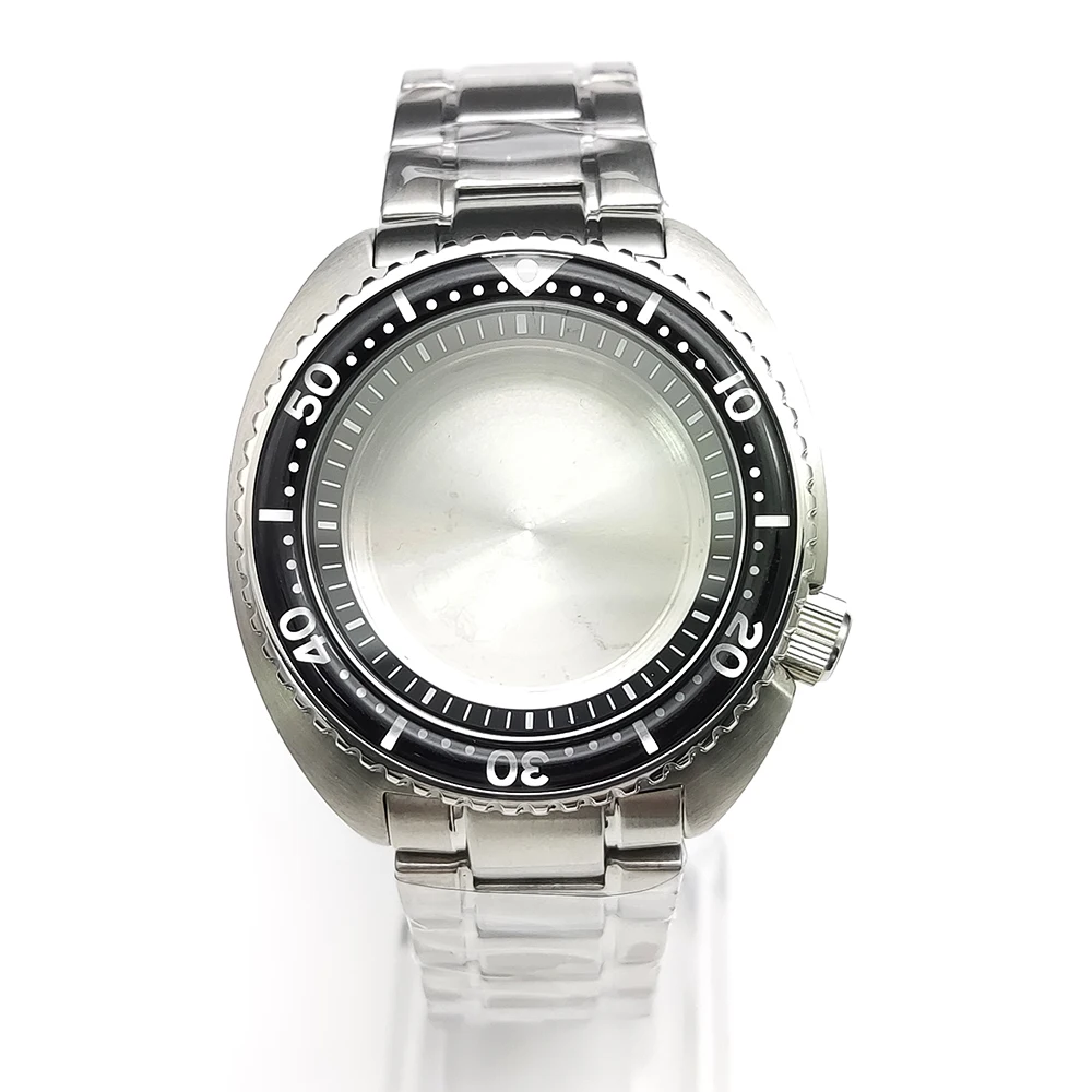 Men's Case Set Drop Bezel Sapphire Mirror Waterproof Large Abalone Diving Watch NH35 NH36 calibre