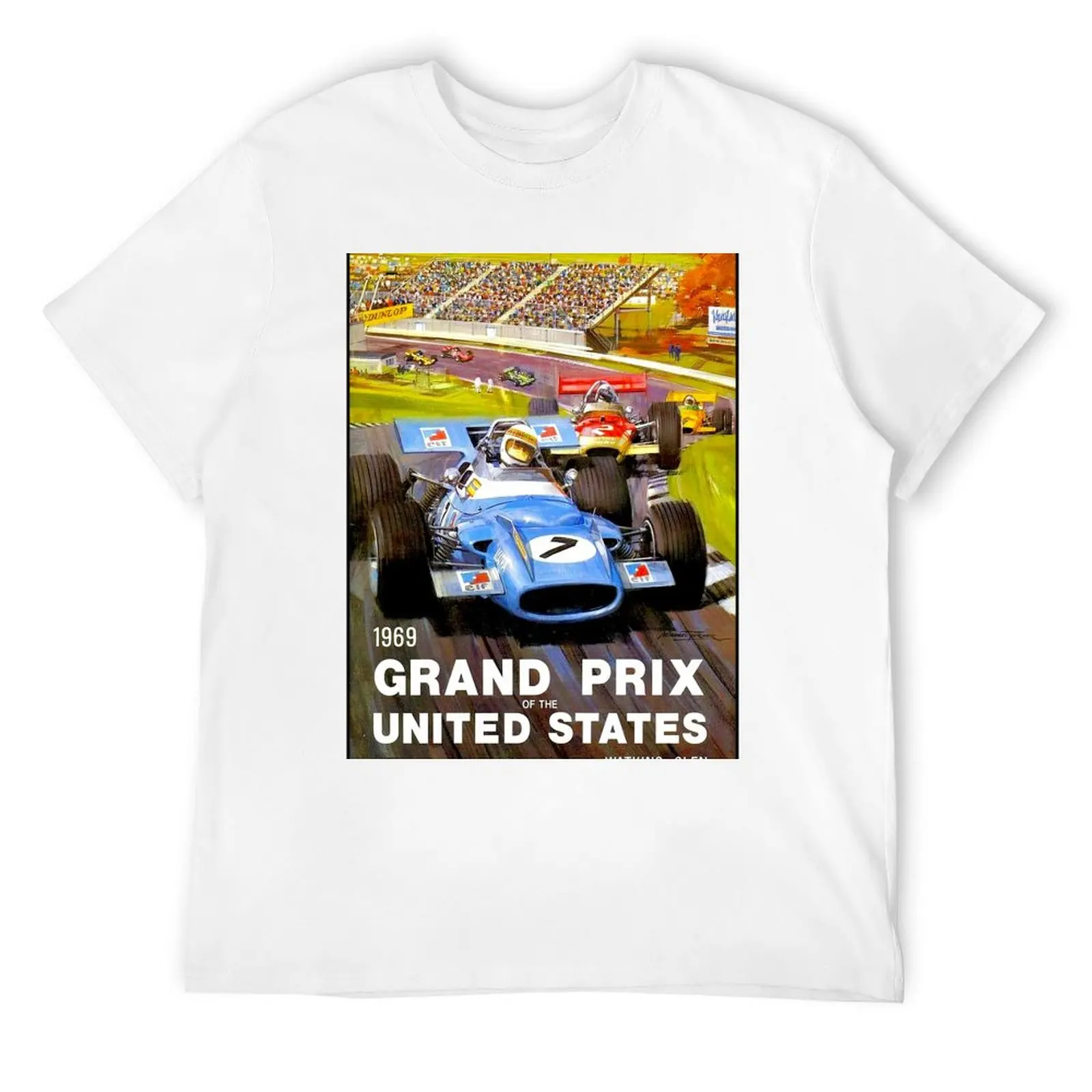 

WATKINS GLEN : Vintage 1969 U.S. Grand Prix Print T-Shirt shirts graphic tee Man t-shirt shirts men