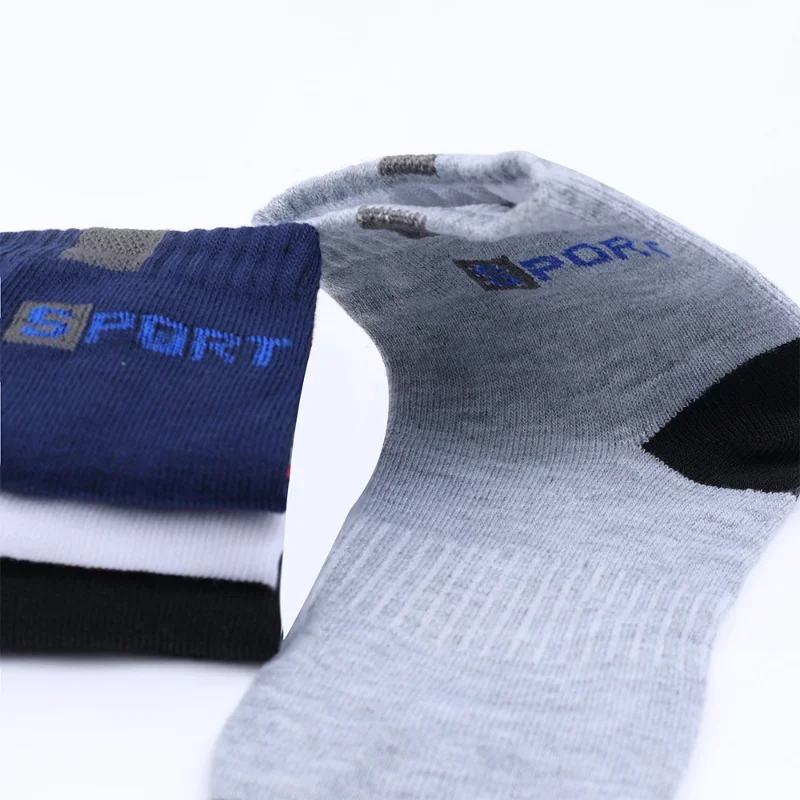 5 Pairs High Quality Men Ankle Socks Breathable Cotton Sports Socks Mesh Casual Athletic Summer Boat Cut Short Sport Plus Size