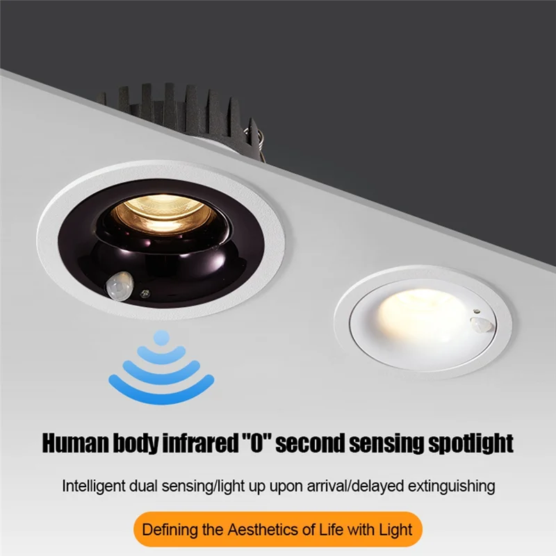 BAAR-Downlight 7W PIR Motion Sensor Reccessed Ceiling Light For Corridor Living Room Kitchen Decor Indoor Lighting