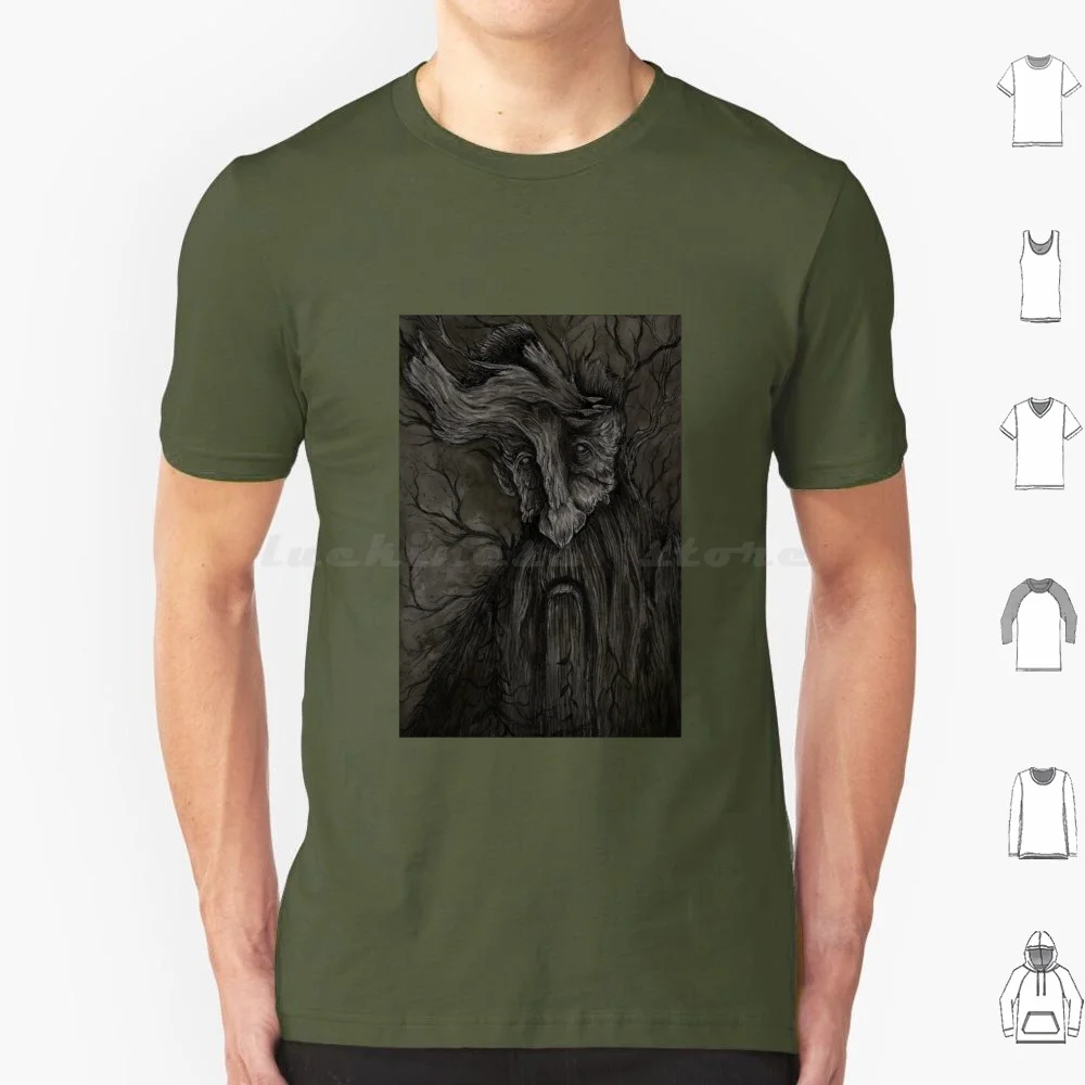 Treebeard T Shirt Big Size 100% Cotton Ent Treebeard Greenman Green Man Tree Man Forest Creature Forest Fairie Folklore Fantasy