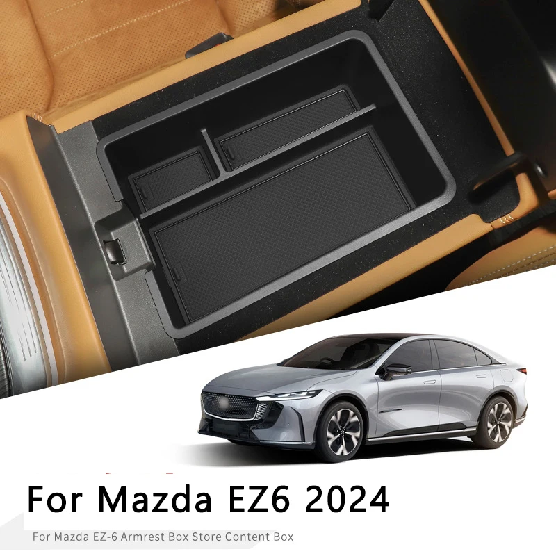 

For Mazda EZ6 2024 Central Control Armrest Box Storage Box PVC ABS Material Car Interior Accessory