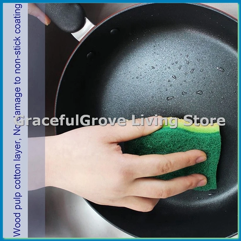 Non-Scratch Cellulose Household Kitchen Sponges, Dishes Sponge 5 Packages ,Multi-Use Dish Scrubber Sponge for Household-ABAM