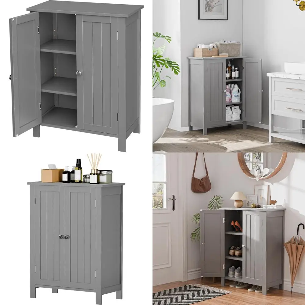 

Современный шкаф для хранения в ванной комнате с регулируемыми полками и двойными дверцами для нержавеющей мебели для гостиной