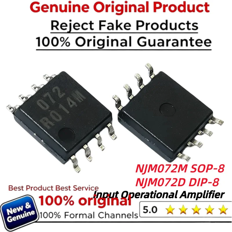 5-10-20pcs 100% New Imported Original  NJM072M  JRC072  072  SOP-8  NJM072D 072D  DIP-8  Input Operational Amplifier