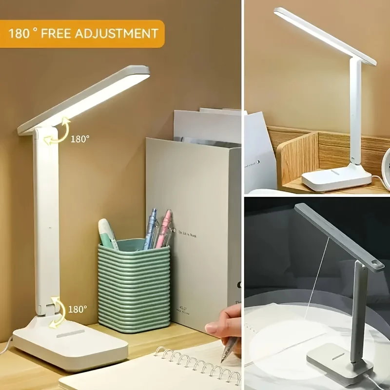 Adjustable Foldable LED Desk Lamp 3 Light Modes Touch Control Light for Home Office Lamp Without battery