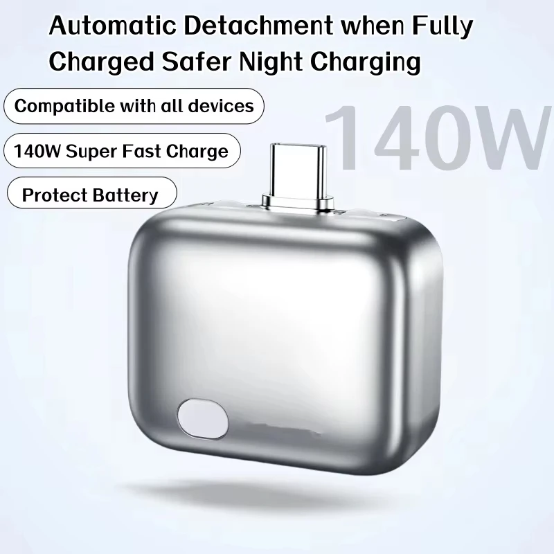 140W Fast Charger Phone Adapter Physical Full Charge Disconnector Automatically Cuts Power Ejects Phone When Fully Charged